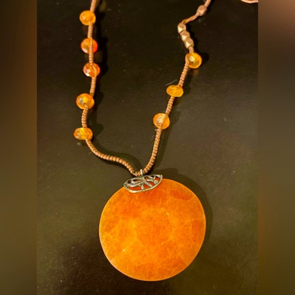 SILPADA .925 Sterling Silver Moroccan Sunset Faceted Aventurine Necklace - Picture 9 of 12